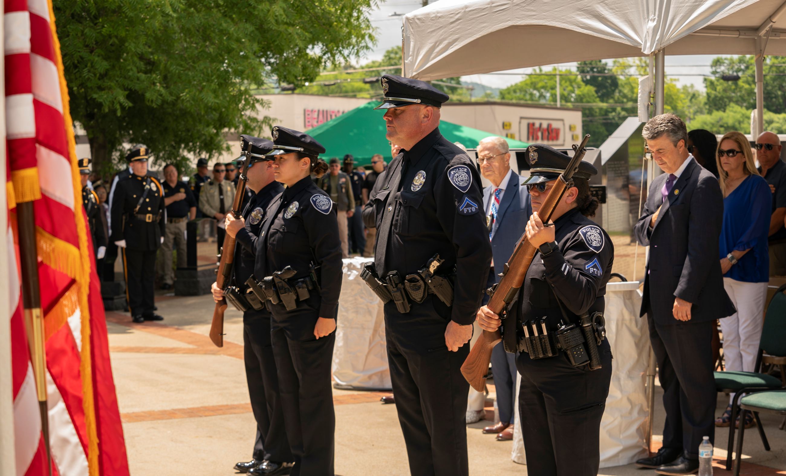 Pelham Honor Guard at attention